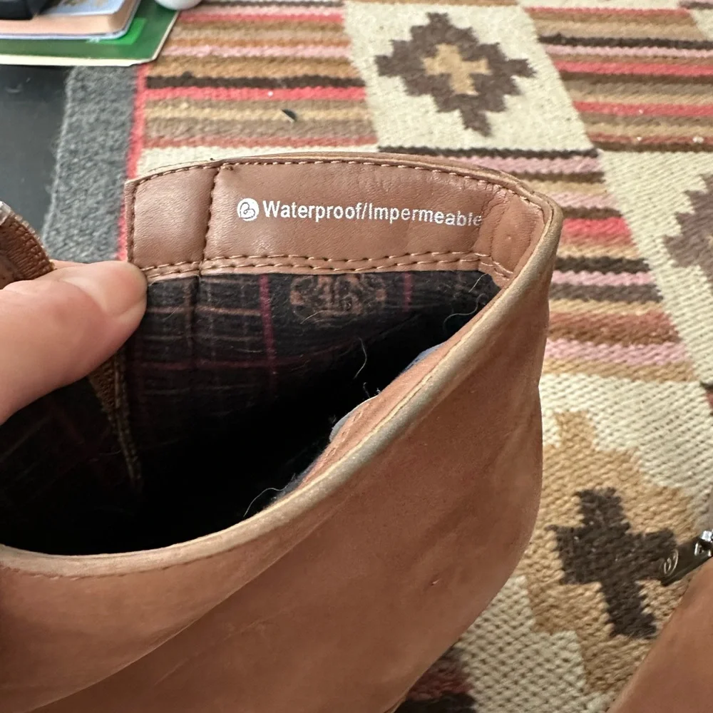 Blonde waterproof tan Brown leather Ankle Boots - Picture 10 of 11
